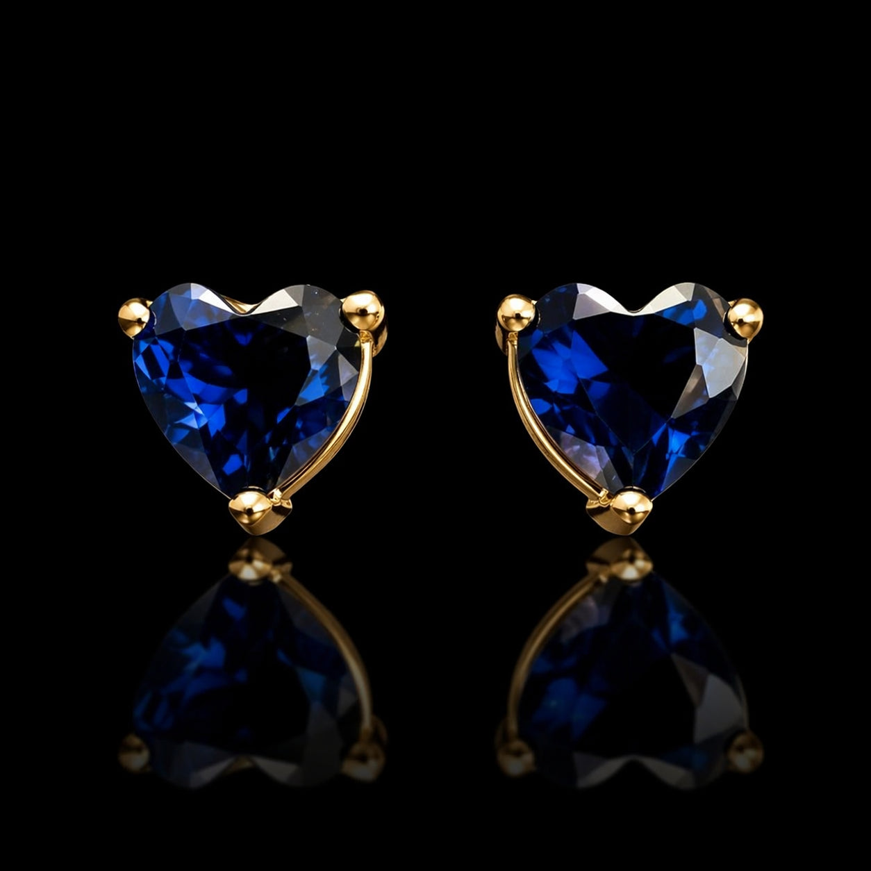 Aretes Piedra Corazon Azul