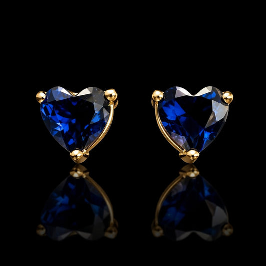 Aretes Piedra Corazon Azul