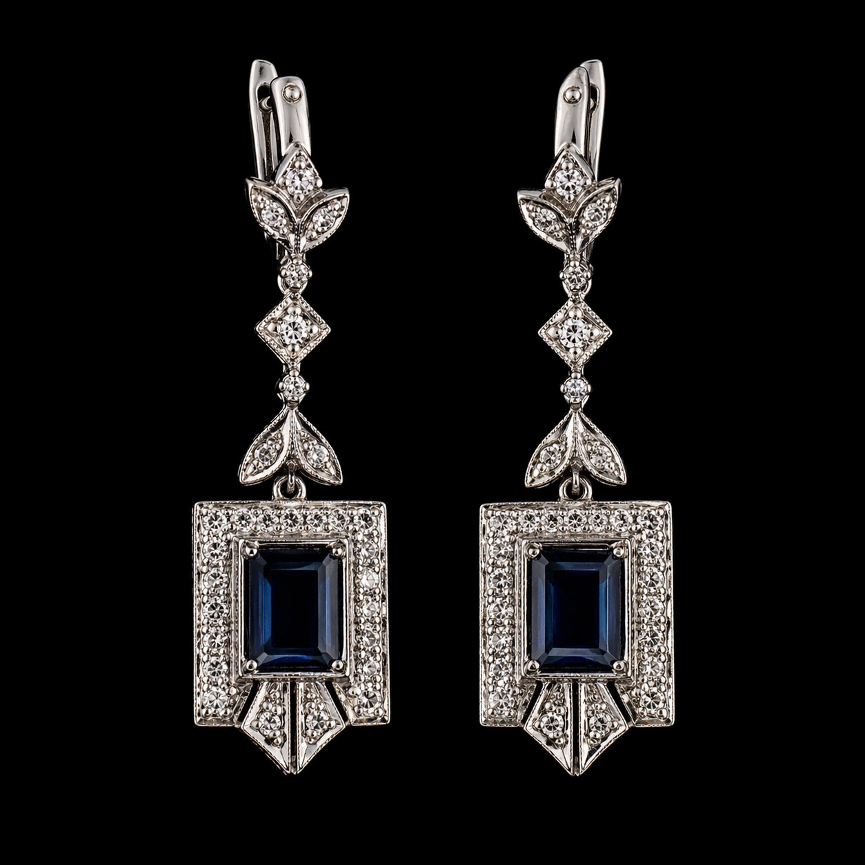 Aretes Zafiro Corte Diamante