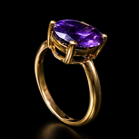 Anillo Casual Piedra Morada