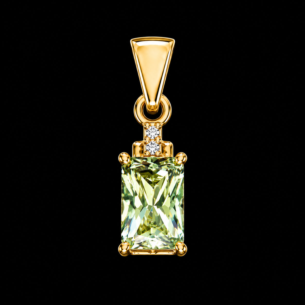 Dije Piedra Cuadrada Amarilla