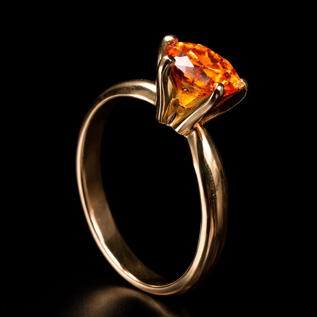 Anillo Casual Piedra Naranja