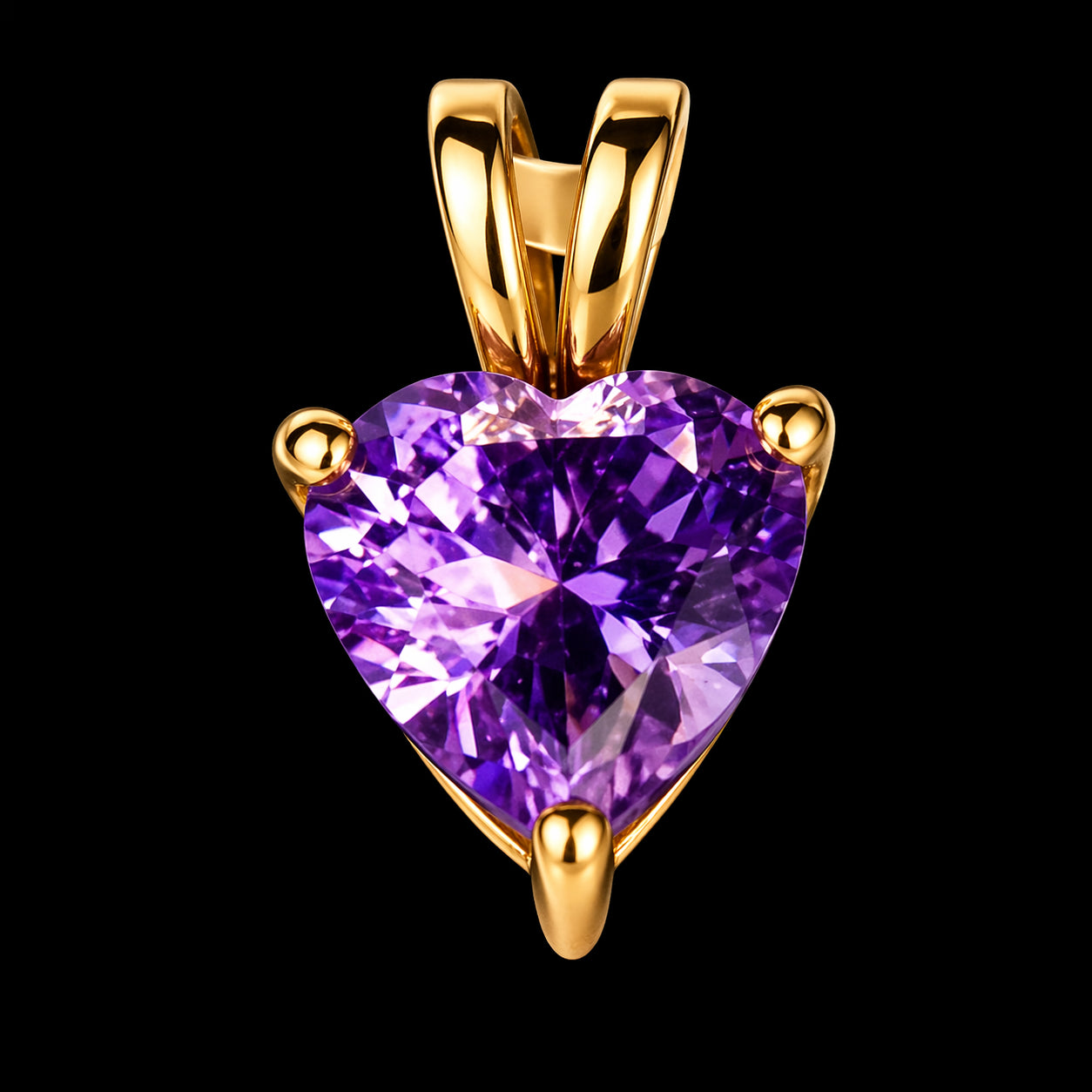 Dije De Piedra Corazon Morado