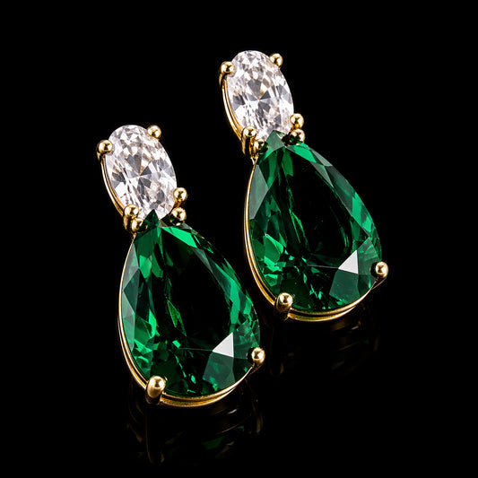 Aretes Piedra Gota Verde