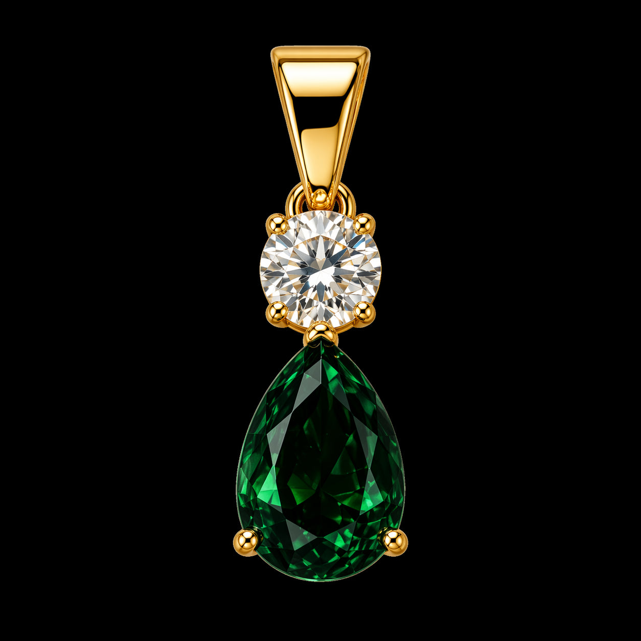 Dije Dos Piedras Gota Verde