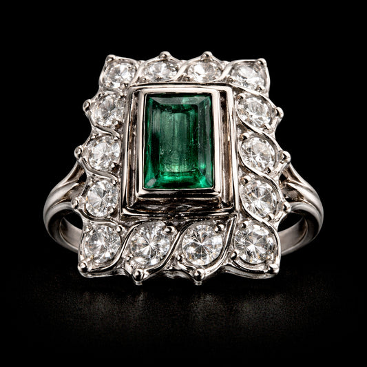 Anillo Esmeralda Diamantes