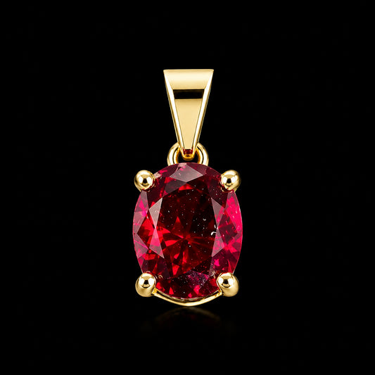 Dije Piedra Ovalada Roja
