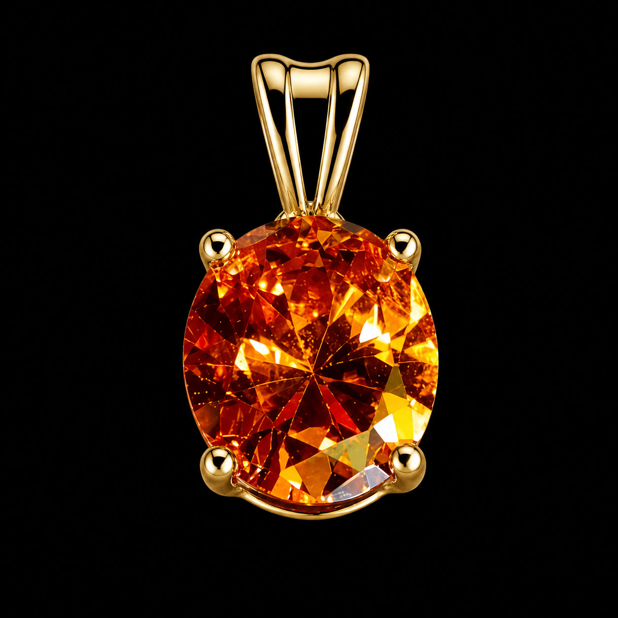 Dije Piedra Ovalada Naranja