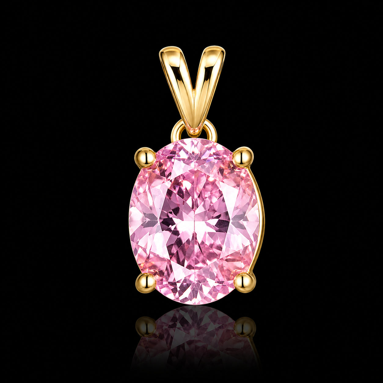 Dije Piedra Ovalada Rosa