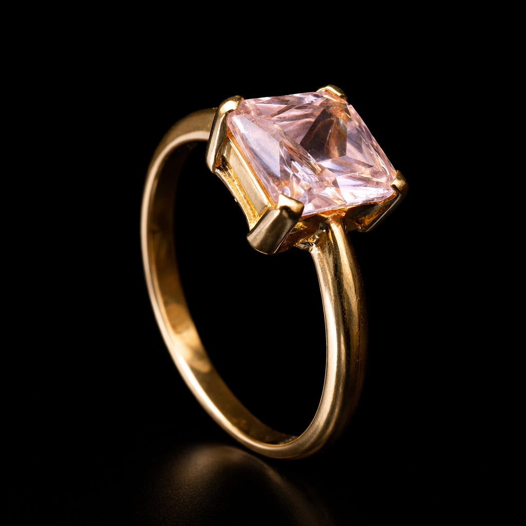 Anillo Casual Piedra Rosa