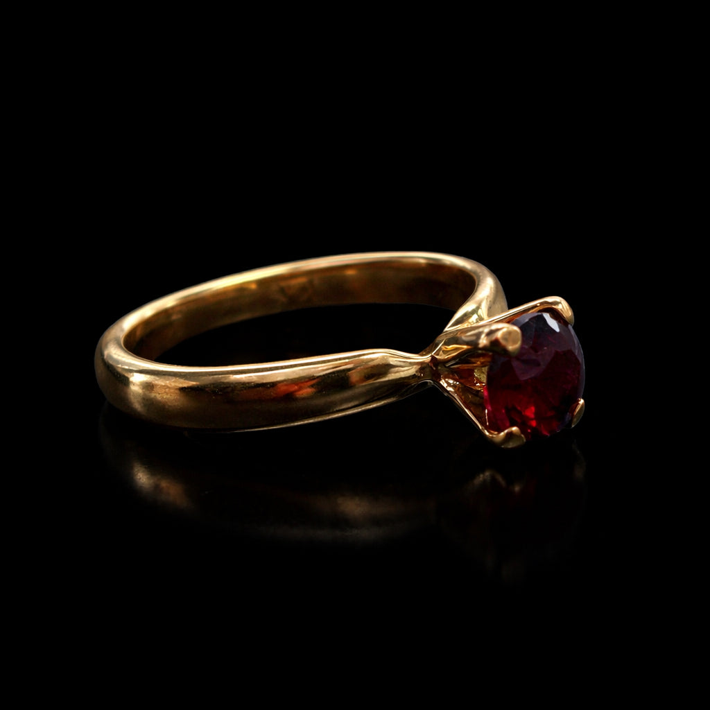 Anillo Granate Corte Redondo 5 mm