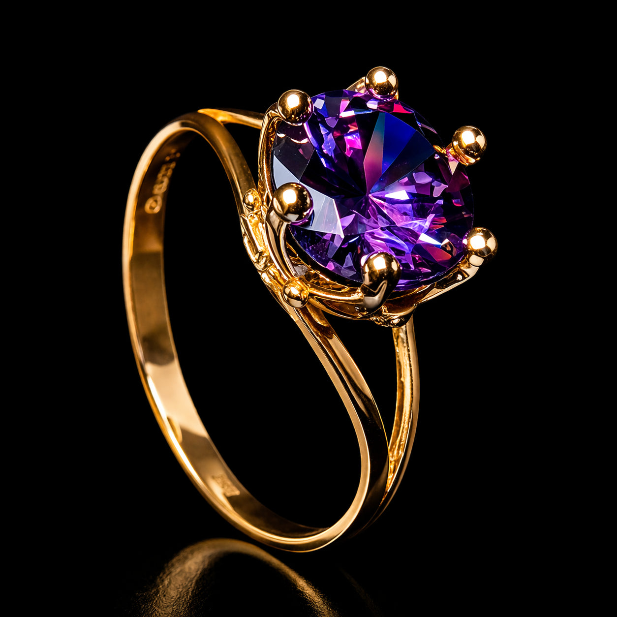 Anillo Casual Piedra Morada