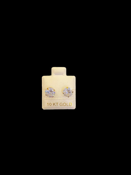 Broqueles Piedra Circular Blanca Light 10K