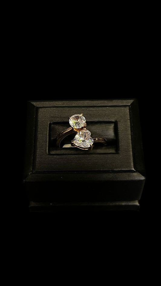 Anillo Piedra Corazón 10K
