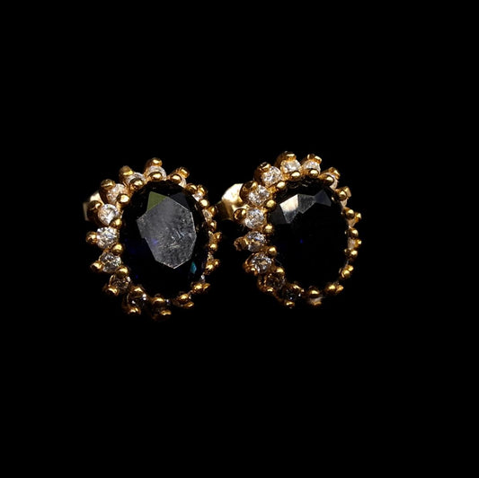 Aretes Piedra Azul 10K