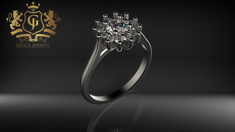 Anillo compromiso con piedras