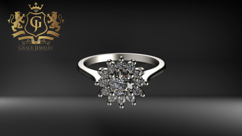 Anillo compromiso con piedras
