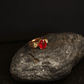 Anillo Rubí con Diamantes Oro 14K