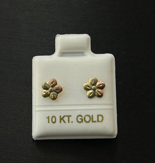 Broqueles Flores Oro 10K