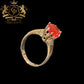 Anillo Cherry Opal Natural Oro 14K