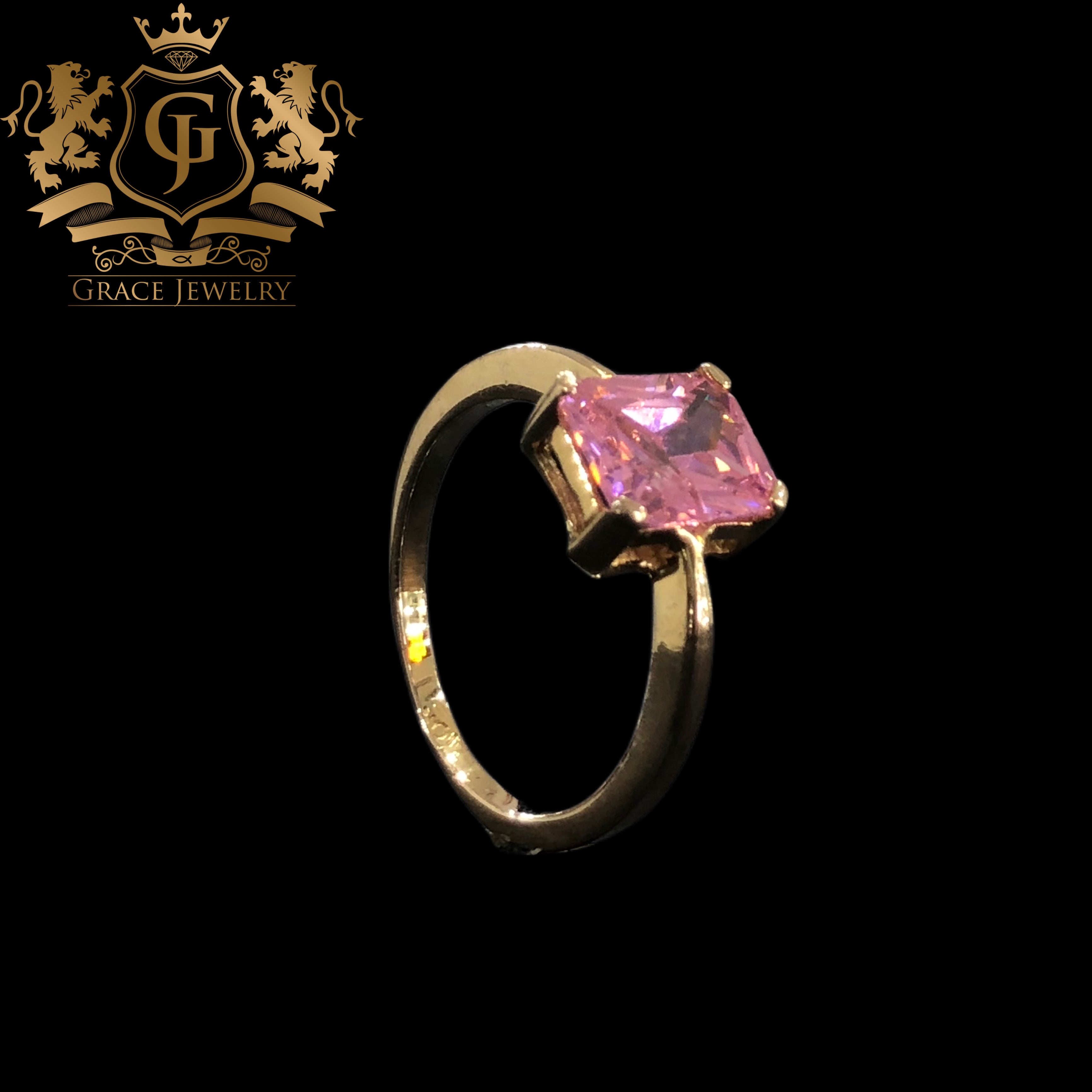 Anillo con Piedra Rosa Oro 10K gracejewelry .mx